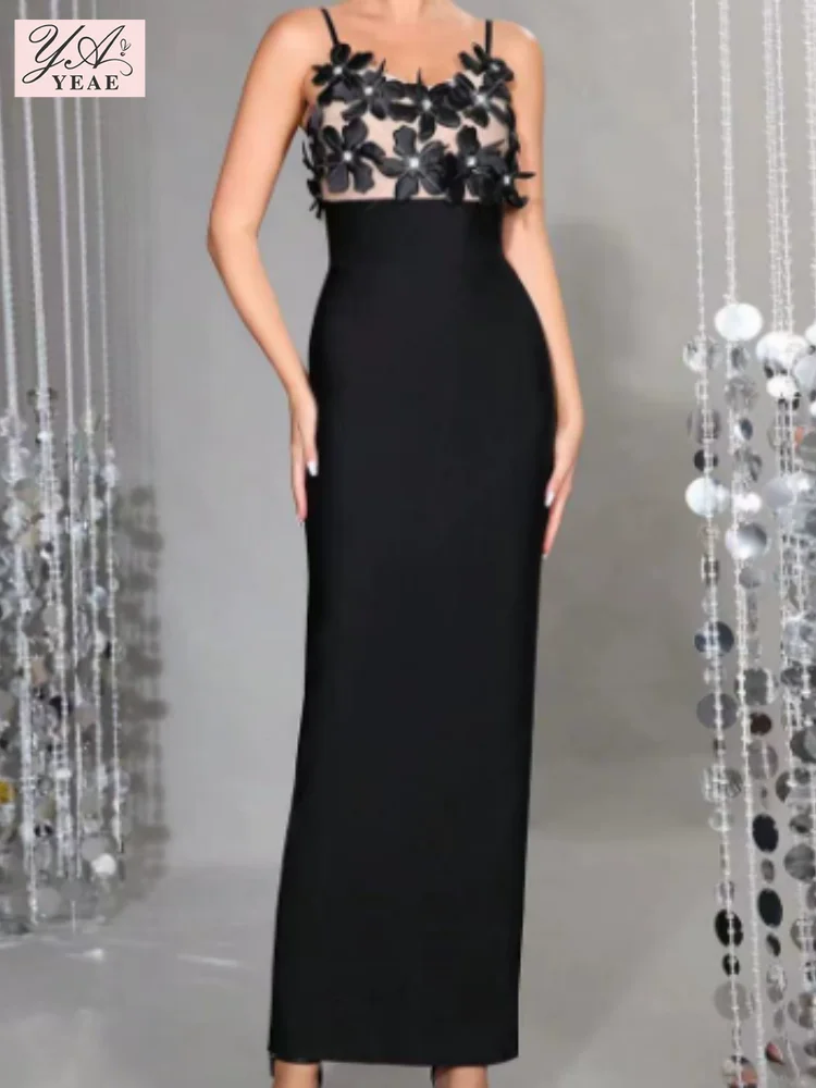 

Черное сексуальное облегающее длинное платье с v-образным вырезом и открытыми плечами в форме лепестка, бандажное платье, женский крест