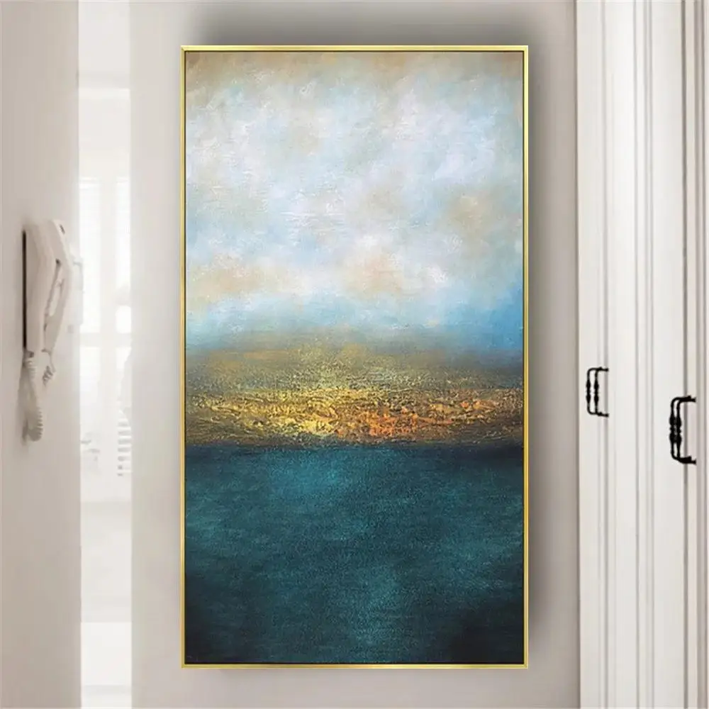 HandPainted Oil Painting  Green Theme Abstract Landscape Wall Art for Modern Living Room  Canvas Decor for Home   Original