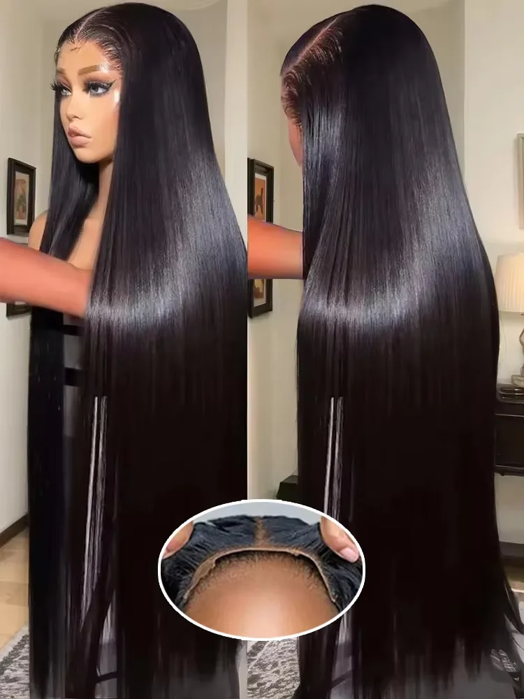 

30 40 Bone Straight 13x4 7x5 Glueless Wigs Human Hair Wear And Go Black Wig Cheap Wigs On Clearance Sale Pre Plucked