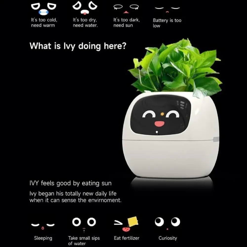 Smart Flowerpots,Smart Pet Planter,Ai Planter,Intelligent Flowerpots,Multiple Expressions