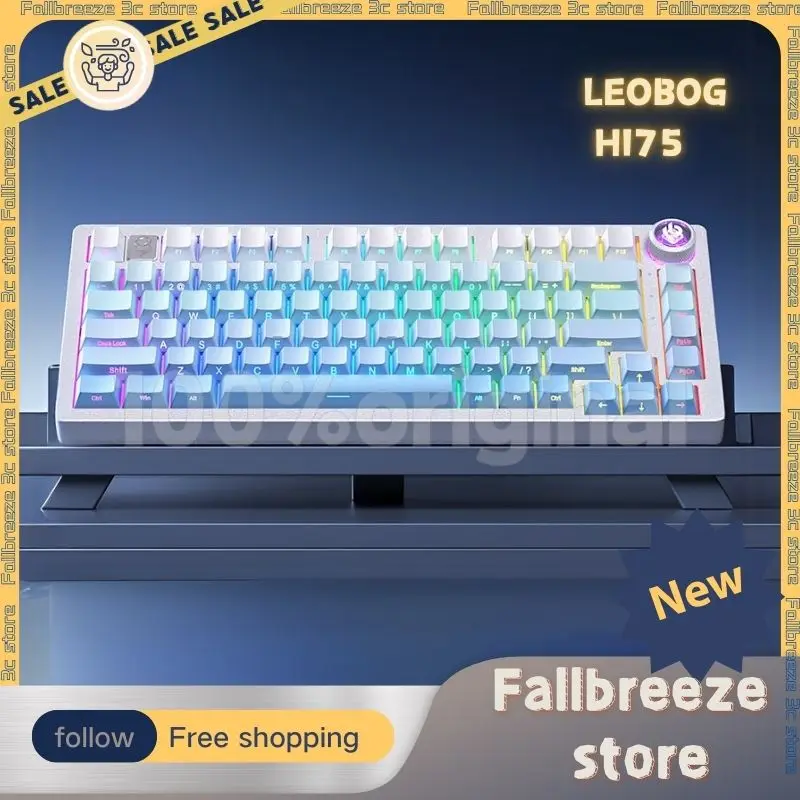 LEOBOG Hi75 Mechanical Keyboard Aluminum Alloy Hot Swap Wired Gasket Gaming Keyboard RGB Custom Office Pc Gamer Accessories