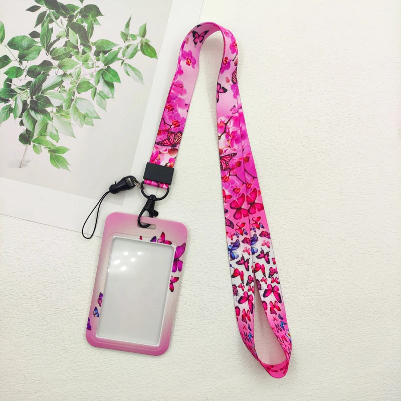 Schmetterling Ausweishalter Lanyards Mädchen Tür Kartenetui Hängendes Seil Frauen Ausweishalter Umhängeband Visitenkarte Geschenk – Detail 12
