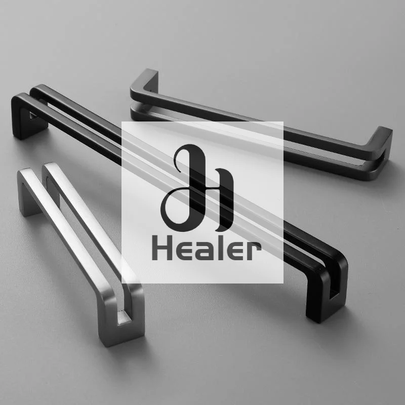 Uchwyty do mebli w stylu nordyckim Szare Czarne Szczotkowane Gałki do szafek kuchennych Uchwyty do szafek i szuflad Gałki Akcesoria kuchenne Okucia