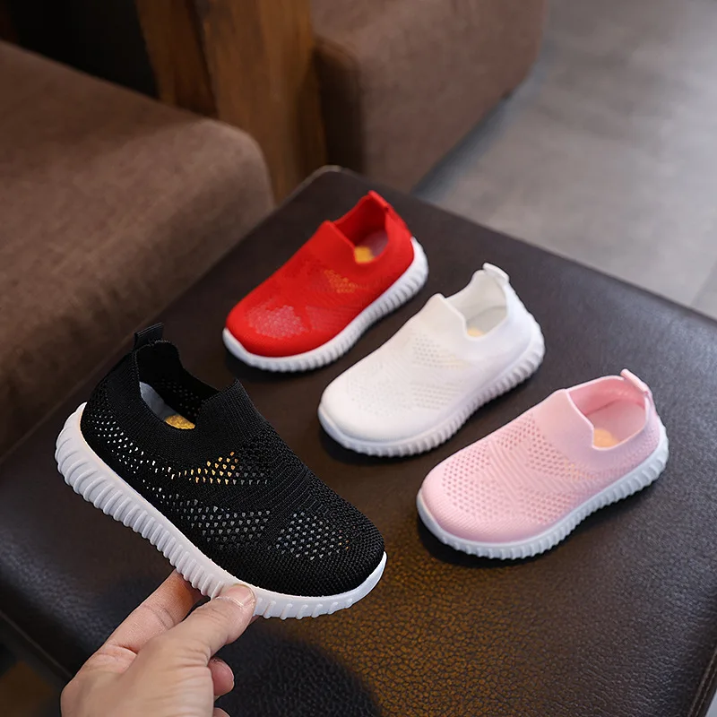 Spring Autumn Boy Girl Woven Mesh Casual Sports Shoe Children Breathable Hollow Soft-soled Non-slip School Shoe Kid Casual Shoe