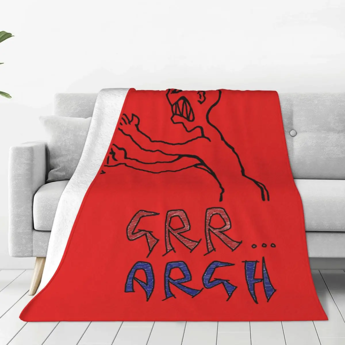 Grr...argh With Colour Blanket Soft Warm Flannel Throw Blanket Bedding for Bed Living room Picnic Travel Home Couch