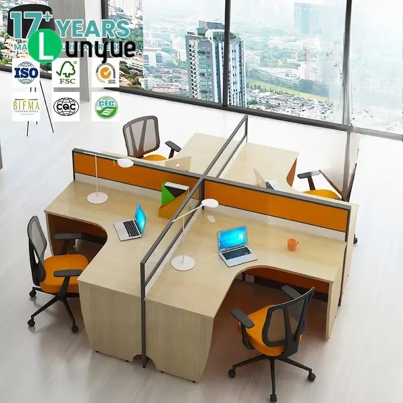 Modern Modular Office Furniture Workstations 2 4 6 Seat Desk for 2 4 6 People Contemporary Design Space Saving Solution
