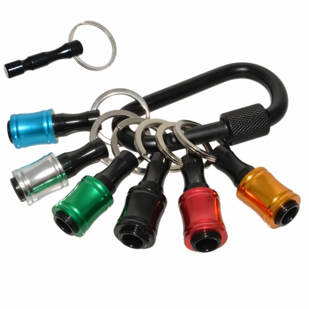 6pcs 6pcs Key Chain Adapter Drill Bit Portable Hexagonal Shank Screwdriver Head Holder Quick Change Extension Rod Handheld
