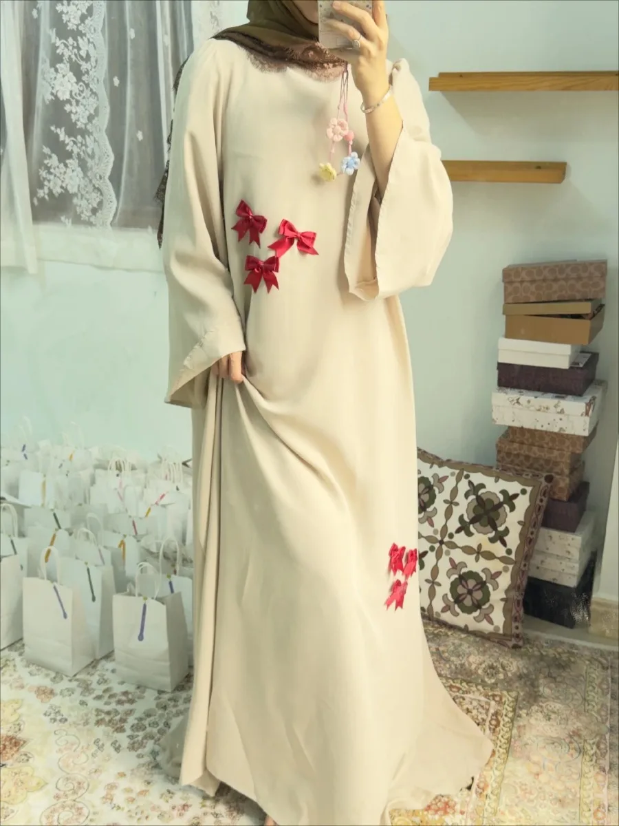 

Ид Женское Платье Мусульманская Абая Лук Свободная Вечеринка Рамадан Длинные Платья Абая Vestidos Largos Кафтан Арабский Длинный Халат Марокко Кафтан