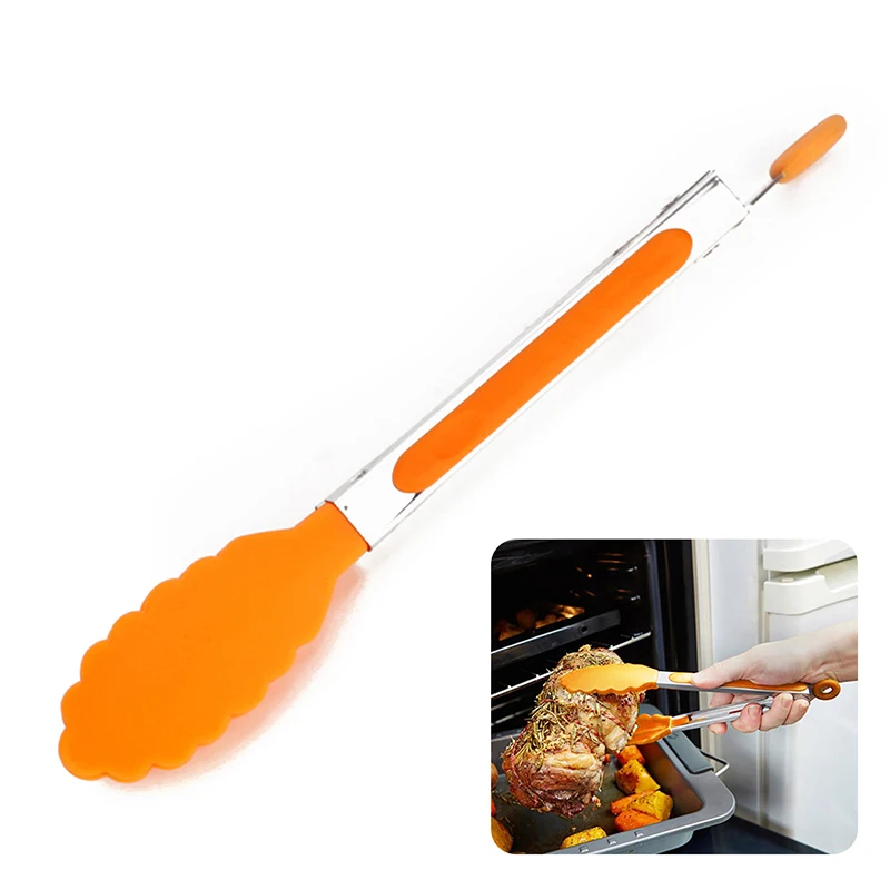 Food Tong Stainless Steel Kitchen Tongs Silicone Non-Slip Cooking Clip Clamp BBQ Tools Grill Kitchen Accessories