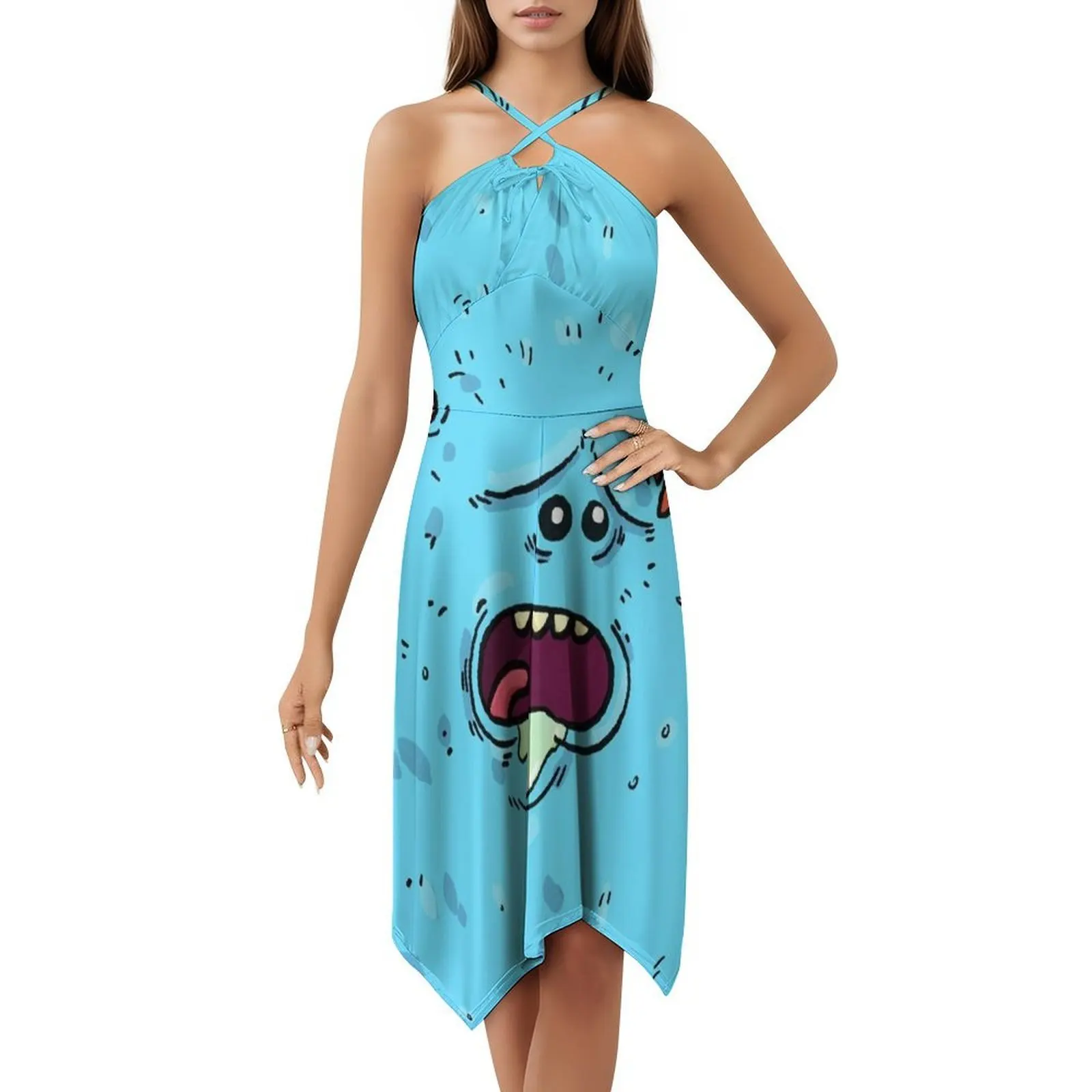 فستان Mr Meeseeks المثير للإجازات لكامل الوجه للنساء فستان قصير لحفلات الشاطئ وأعياد الميلاد Mr Meeseeks الموسم 4 Tristan Klein Woman #5