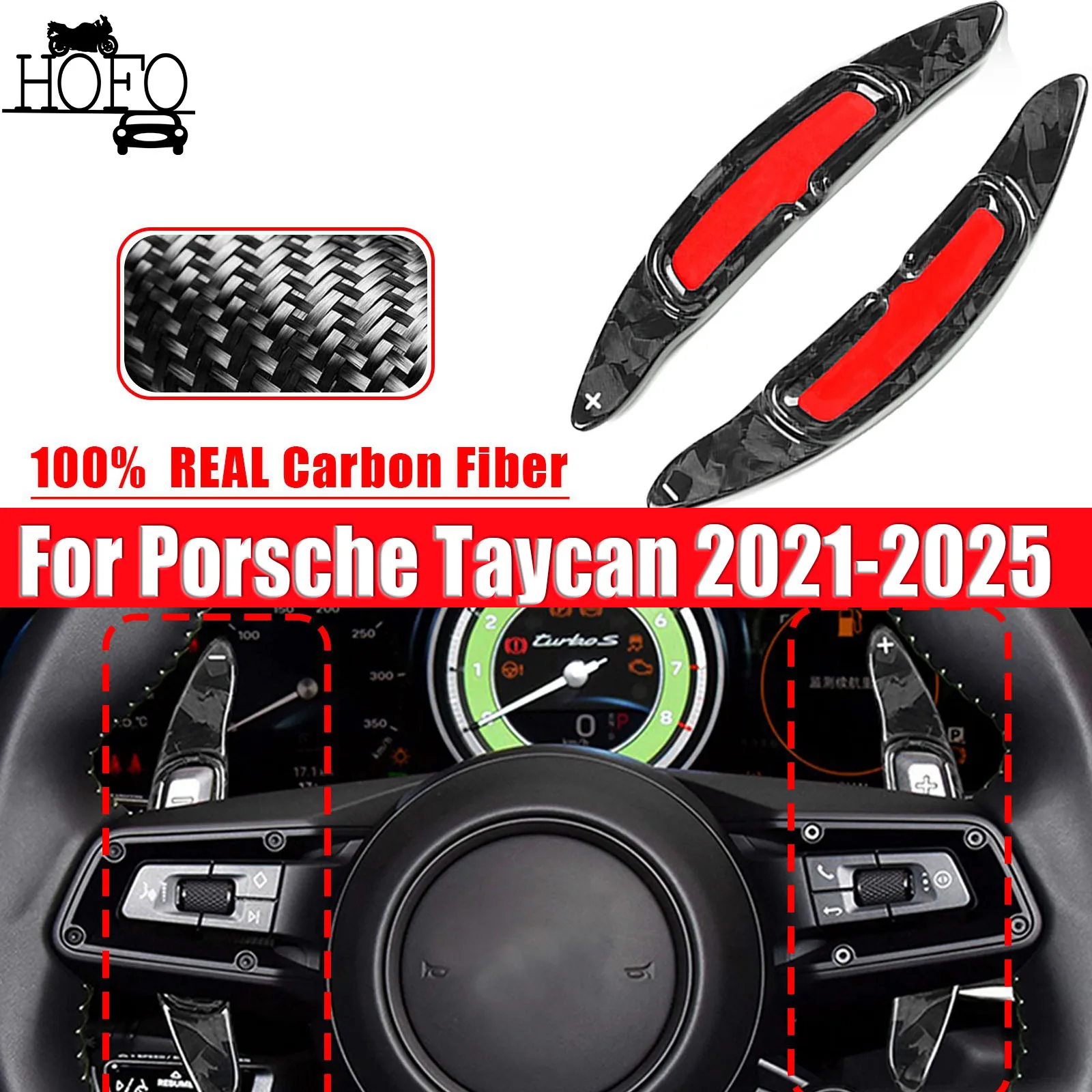 

Carbon Fiber Steering Wheel Paddle Shifter For Porsche Taycan Macan 911 2020-2023 2021 2022