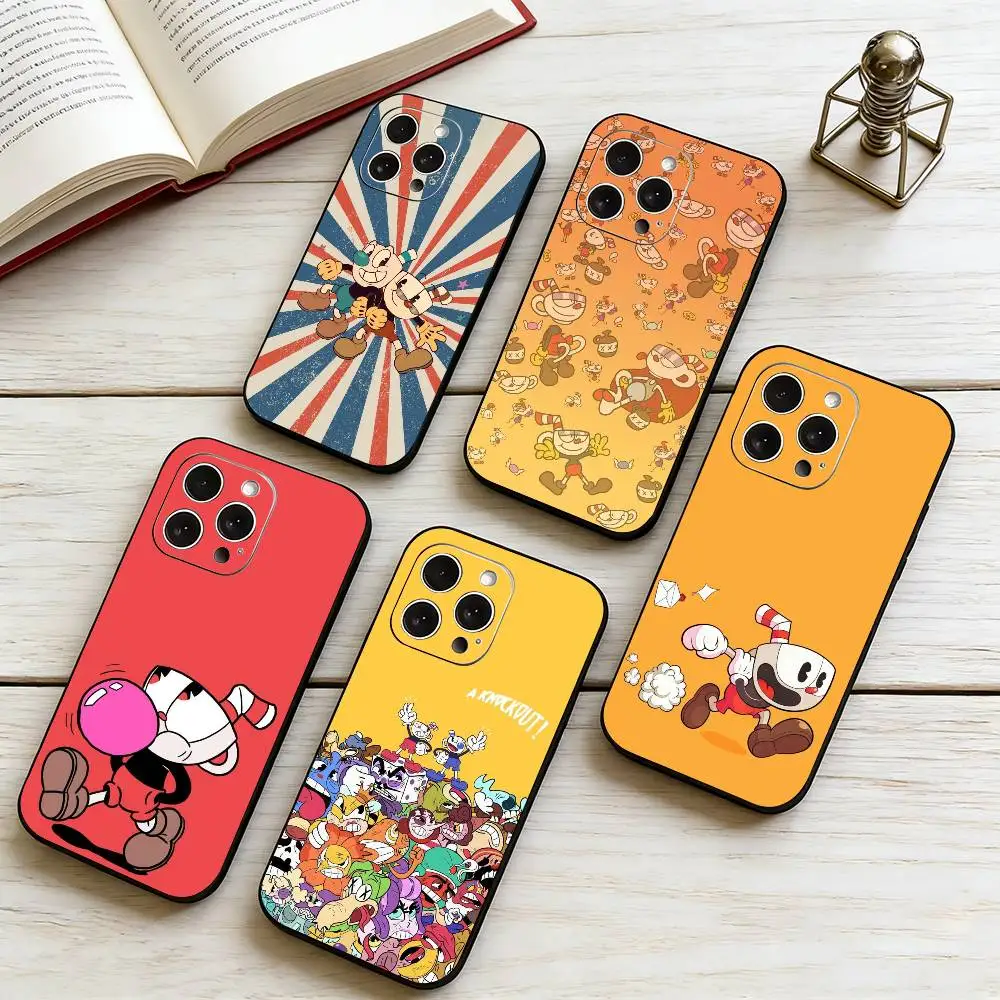 

Game Cuphead Phone Case For iPhone 17, 16,15,14,13,12,11 Plus,Pro Max, Others Soft Black Cover