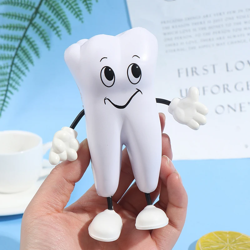 1Pc Tooth-figure Squeeze Toy Soft PU Foam Tooth Doll Model Shape Dentist Gift