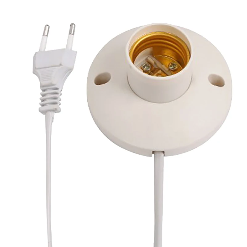 Hot Sale EU LED Stand Lamp Holder E27 Bulb Plug Dome Socket With Cable Base For Table Light Night Stands Lampholder Accessories