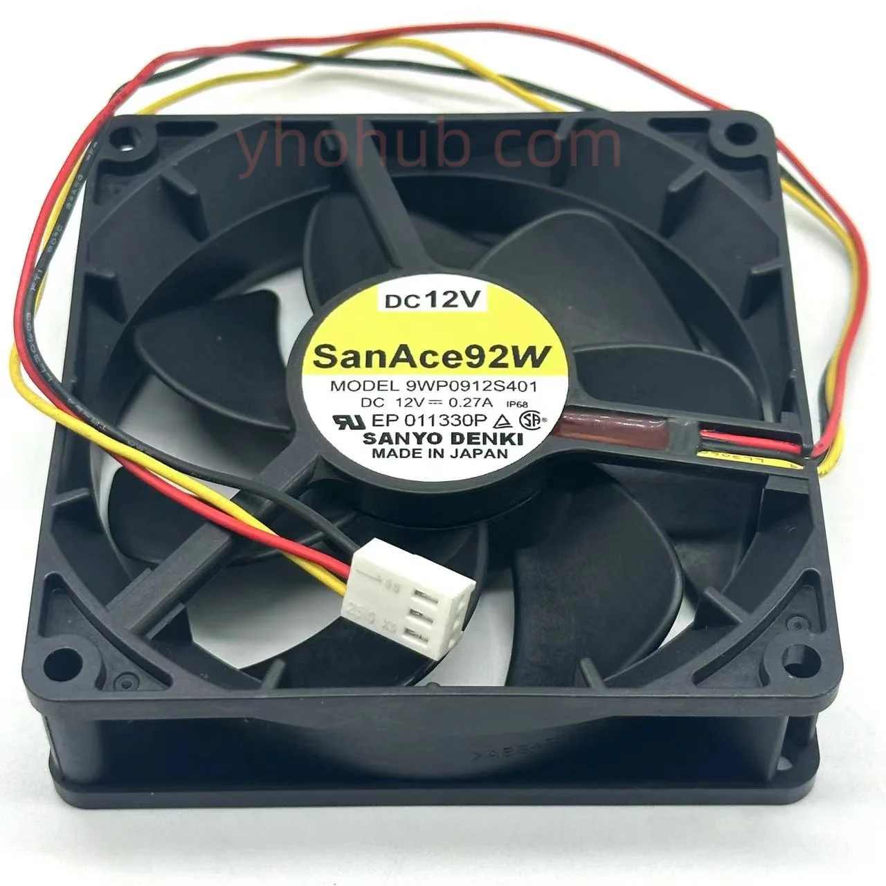 

SANYO DENKI 9WP0912S401 DC 12V 0.27A 90x90x25mm 3-Wire Server Cooling Fan