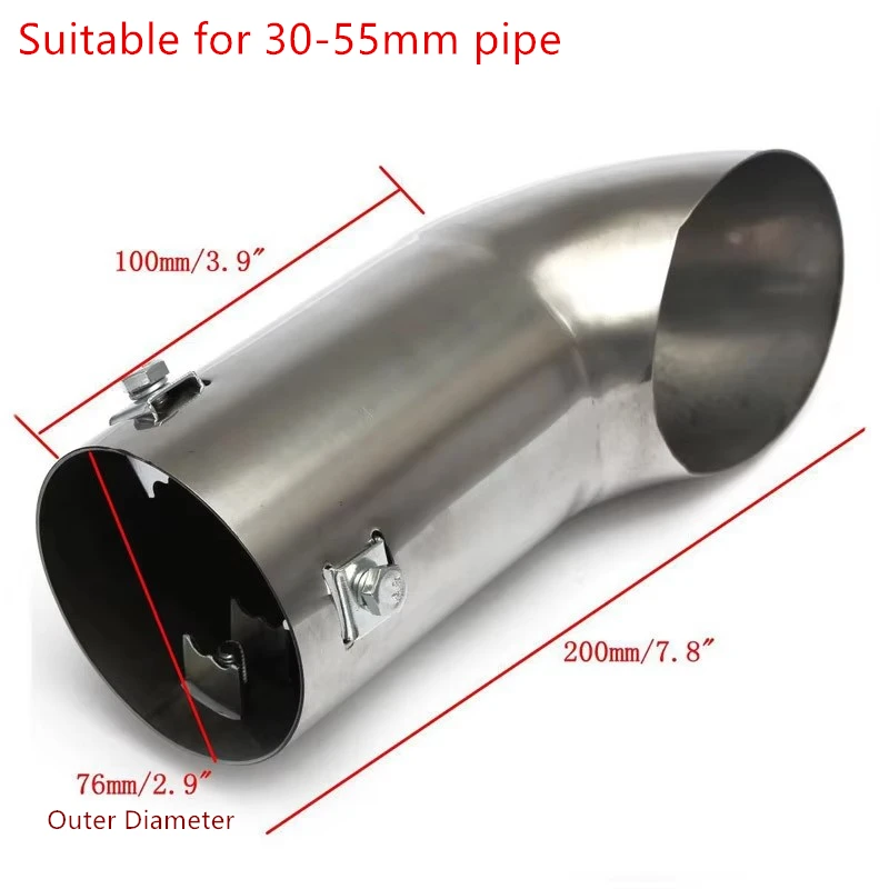 30mm-55mm Universal Car Exhaust Tip Stainless Steel Auto Muffler Tail Pipe Car Accessories