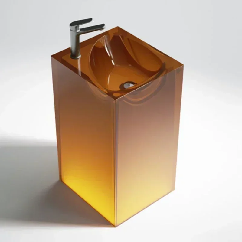 

Pillar Basin Color Resin Household Face Wash Hand Pillar Basin Bed and Breakfast Floor-to-ceiling Crystal Hot sales
