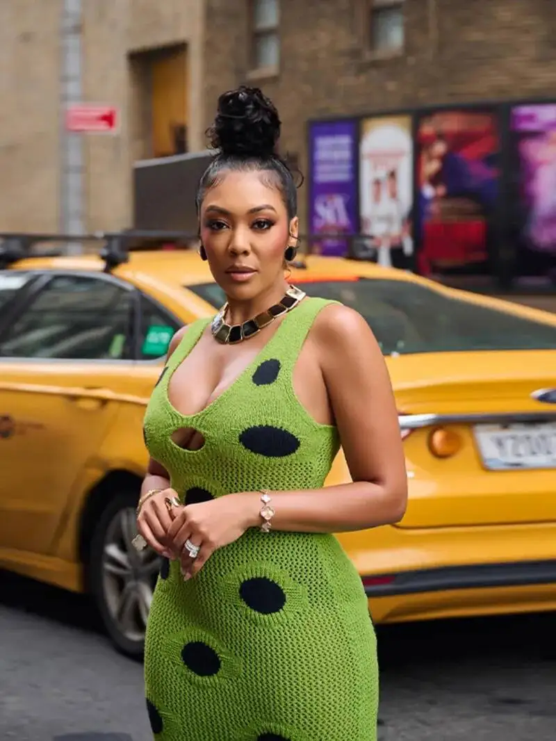 Women Sexy See Through Knitted Maxi Dress Hollow Out Deep Neck Pot Robes Tassel Hem Fork Party Vestidos New Lady Club Dress RS6G