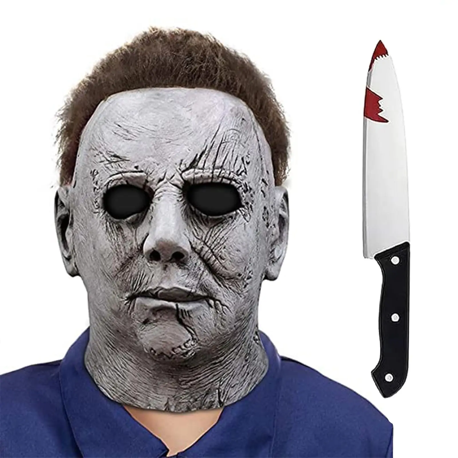 

Horror Movie Killer Michael Myers Mask Scary Halloween Mask Full Head Cosplay Masquerade Headgear Costume Props for Adults