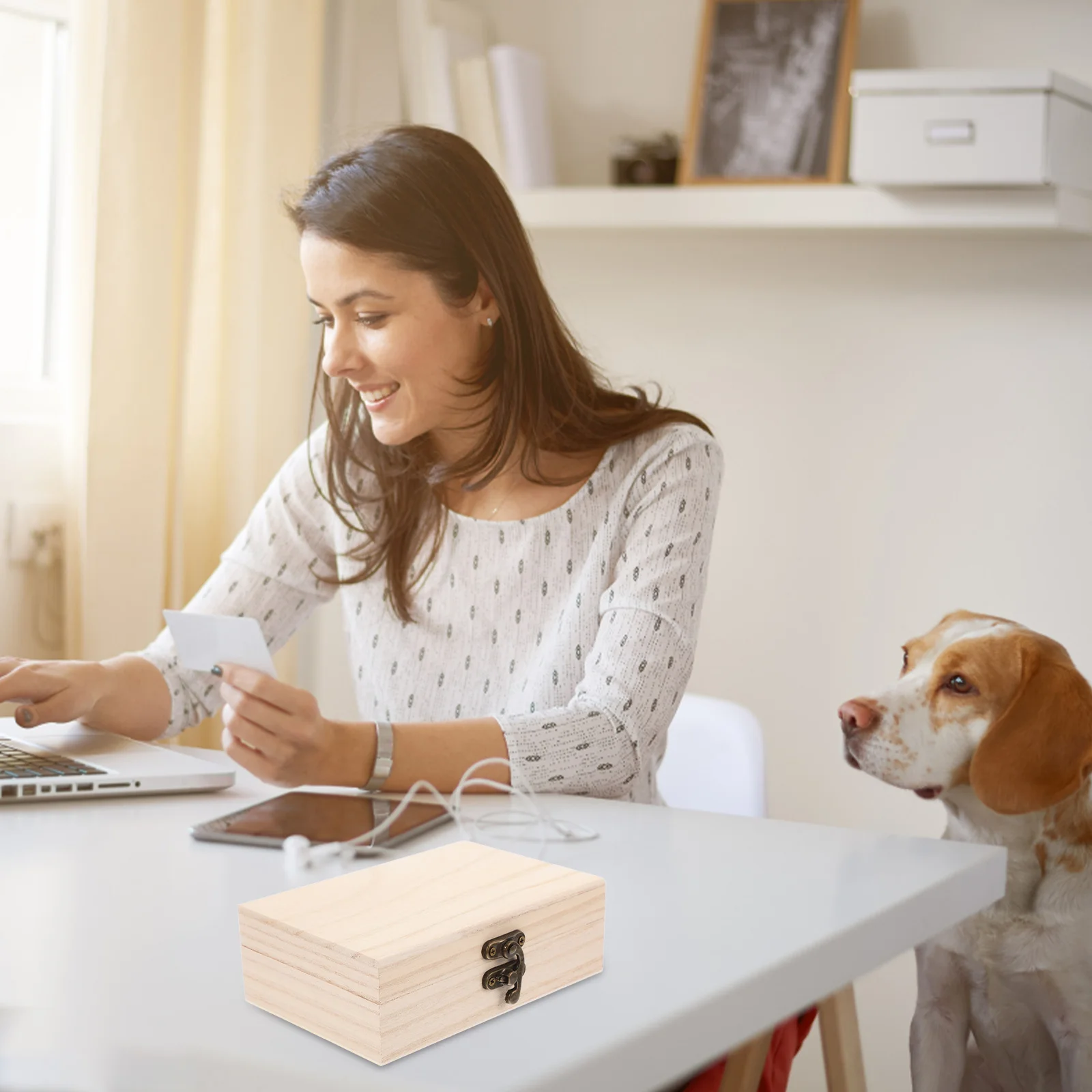 

Wooden Storage Box Rectangle Unfinished Craft Keepsake Chest For Jewelry Tea Watches Diy Decor Paintable Wood Box