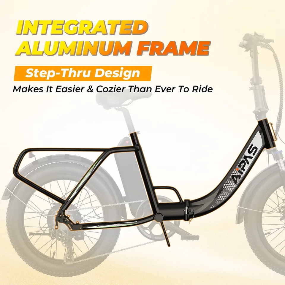 Folding Electric Bike 1000W Peak 28MPH 20" Fat Tire Commuting City Ebike image 6