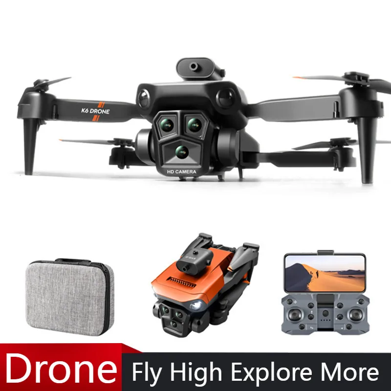 

2025 K6 Max RC Quadrotor Drone 4K Professinal Three ESC Cameras WIFI Optical flow GPS Four-way Obstacle Avoidance Toy Helicopter
