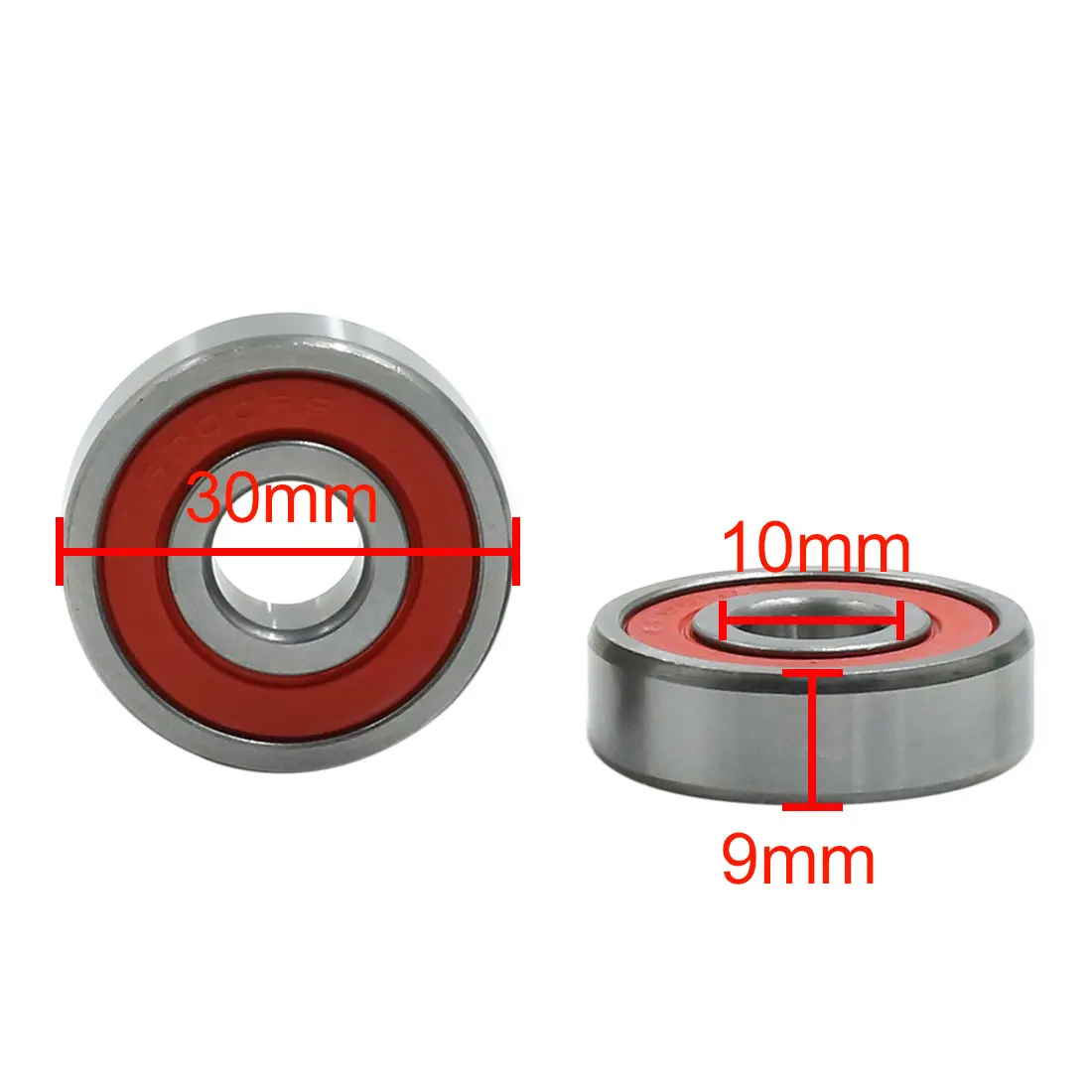 Uxcell 5pcs 6200RS 10mm x 30mm x 9mm Double Sealed Deep Groove Ball Bearing