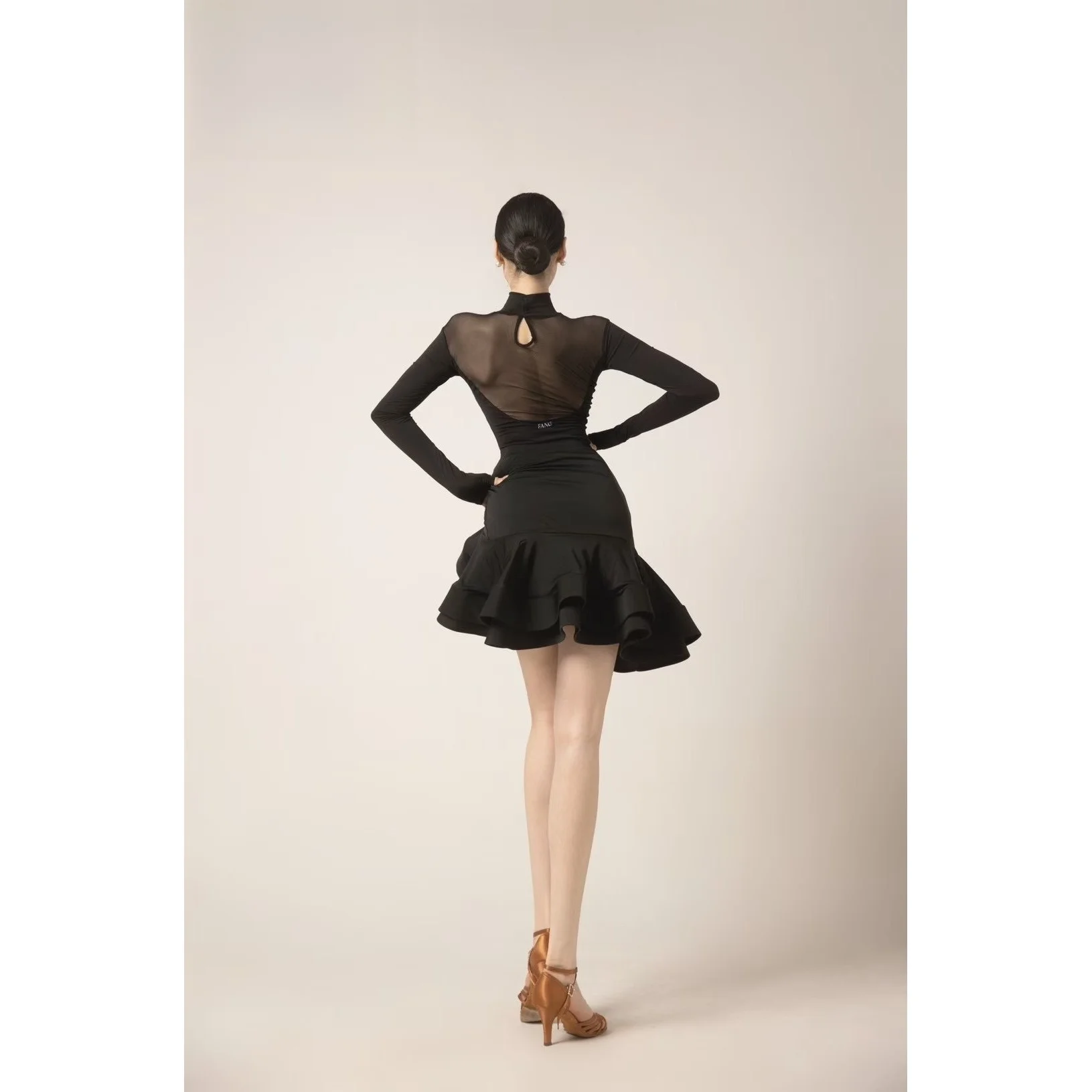 Costume d'entraînement de danse latine, jupe à manches longues, ensemble automne-hiver pour Performance d'examen, nouveau Costume d'entraînement pour femmes