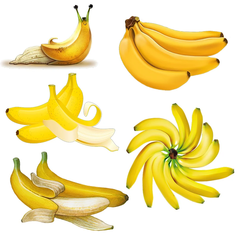 Three Ratels CO19 pegatina de fruta de plátano decoración de cocina calcomanías autoadhesivas