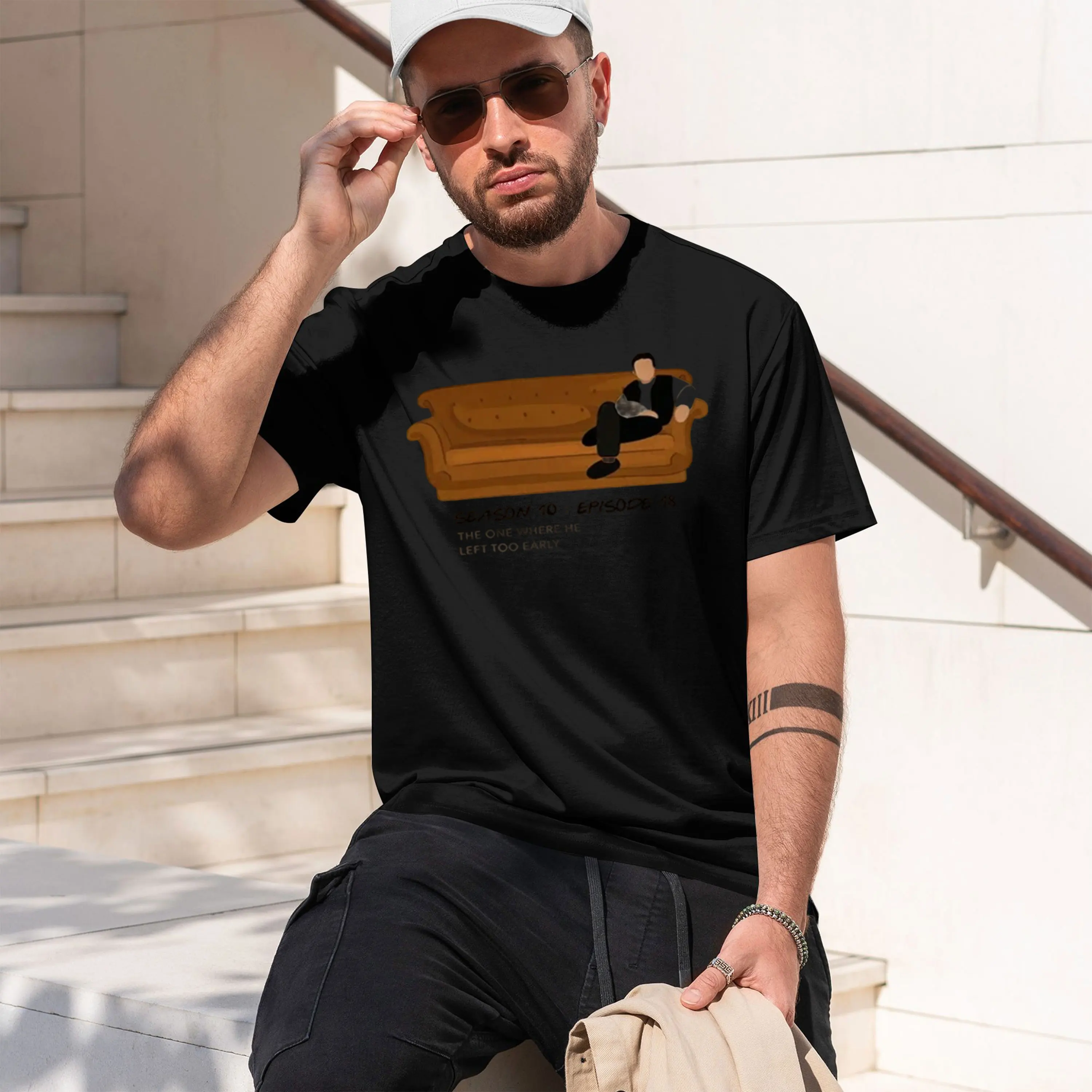 Casual Comedy Style Men's T-Shirt Season 10 Episode 13 The One Where He Left Too Early Tv Show Fan Gift For Him Summer Wear 2026