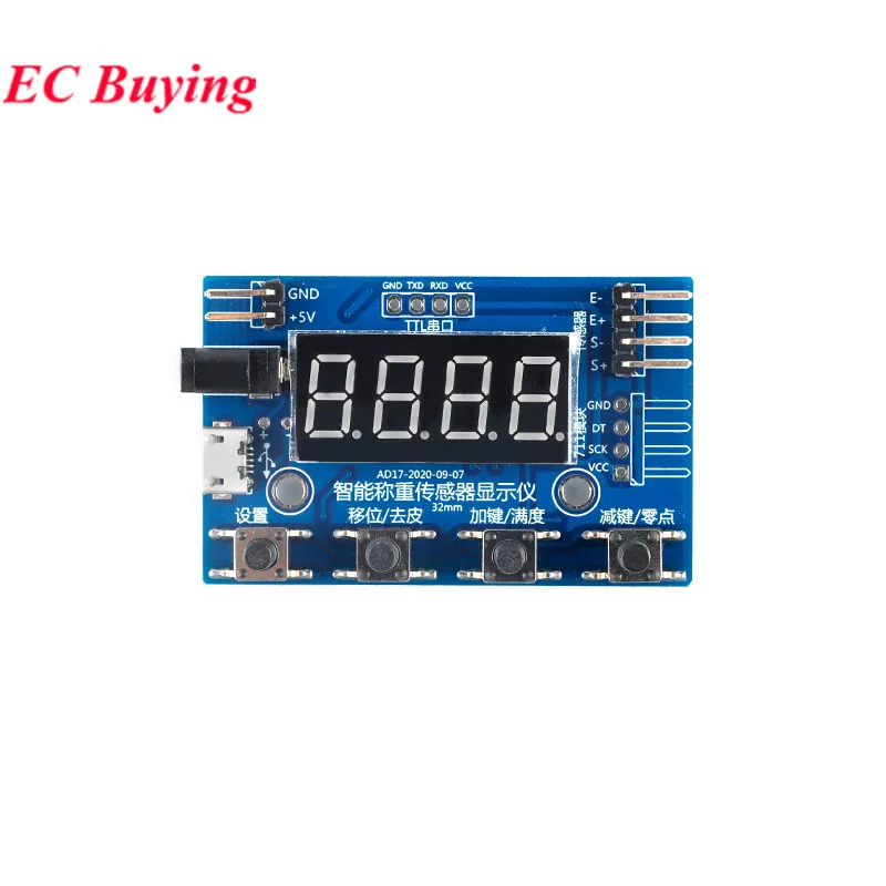 HX711 Load Cell AD Intelligent Weight Pressure Sensor Module Display 24-bit Weighing Instrument Electronic Scale 1KG 5KG 10KG 20