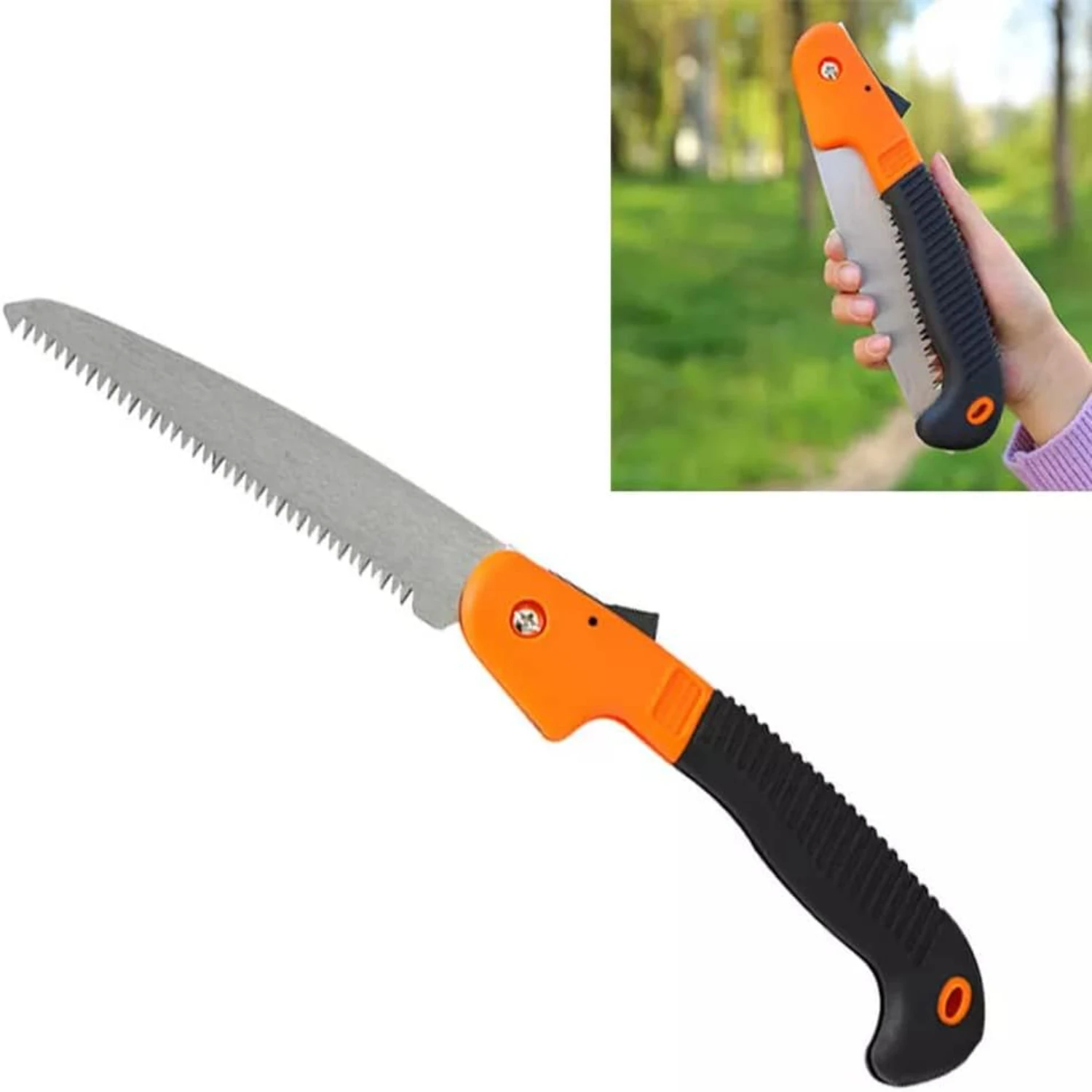 

® Folding Pruner Steel Garden Hand Saw Tool for Cutting Sawing Pruning Tree Branch Hand Powered (Pack of 1) (A006, Multcolor)