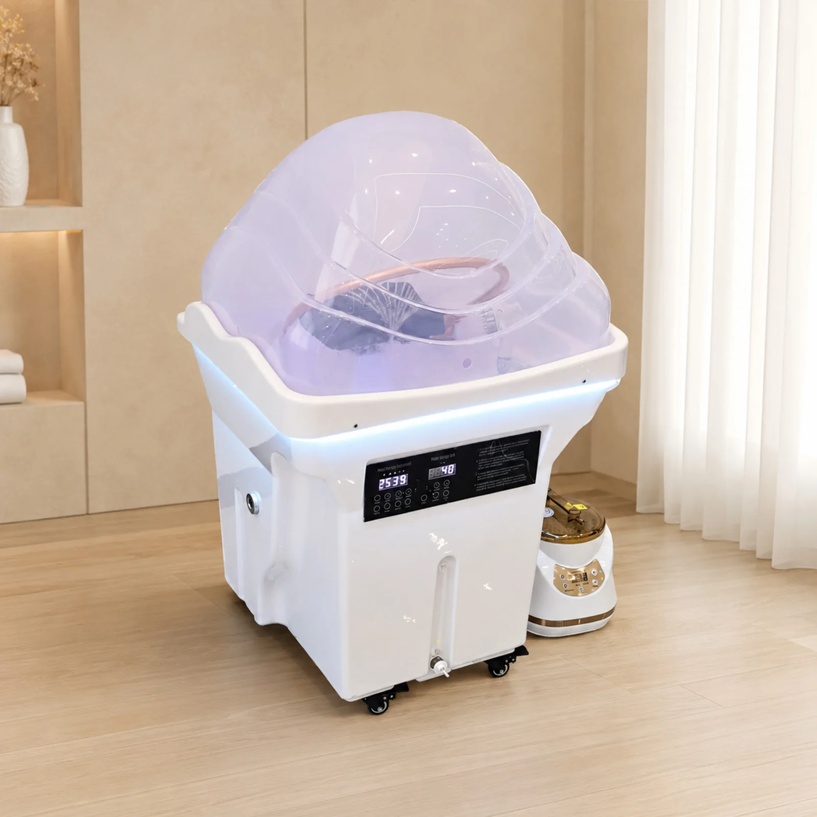 Head SPA Shampoo Basin with 60L Water Storage Tank, Water Heating, No Need to Connect Water Pipe, Head Hydrotherapy Equipment