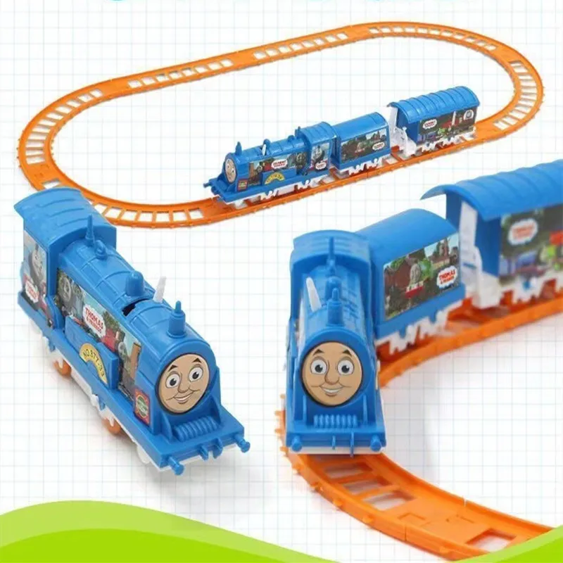 Thomas Small Train Electric Rail Car with Battery Simulation Assembly Puzzle DIY Rail Toy Night Market