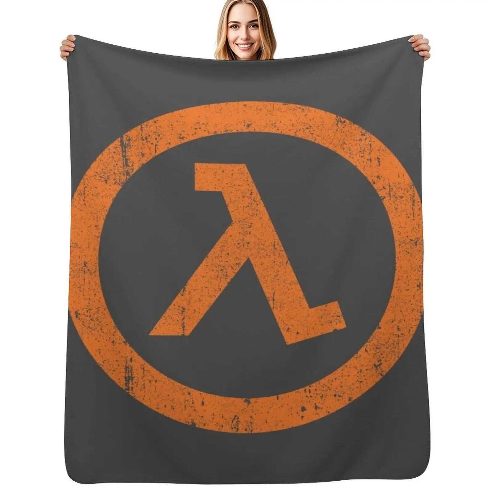 

Half Life Lambda Symbol Throw Blanket Soft Solid Color Blanket for Couch Bed
