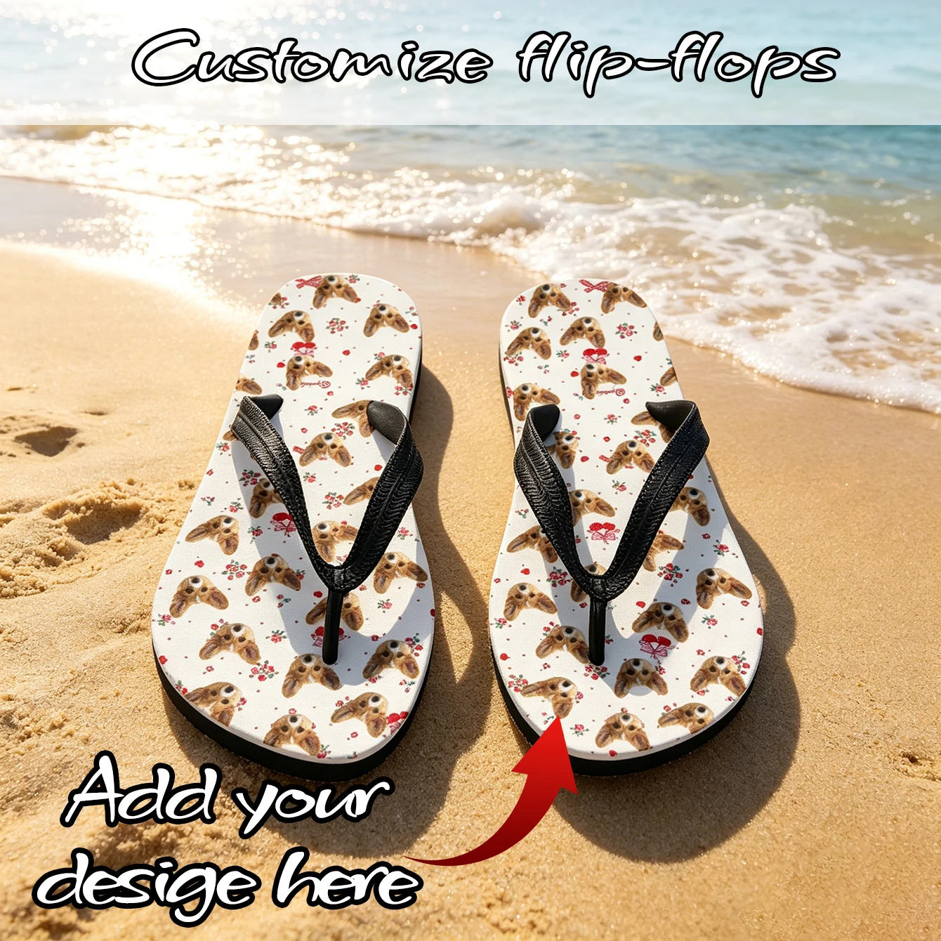 Customized fun men's and women's flip flops gifts  photo flip flops gifts  brides wedding gifts