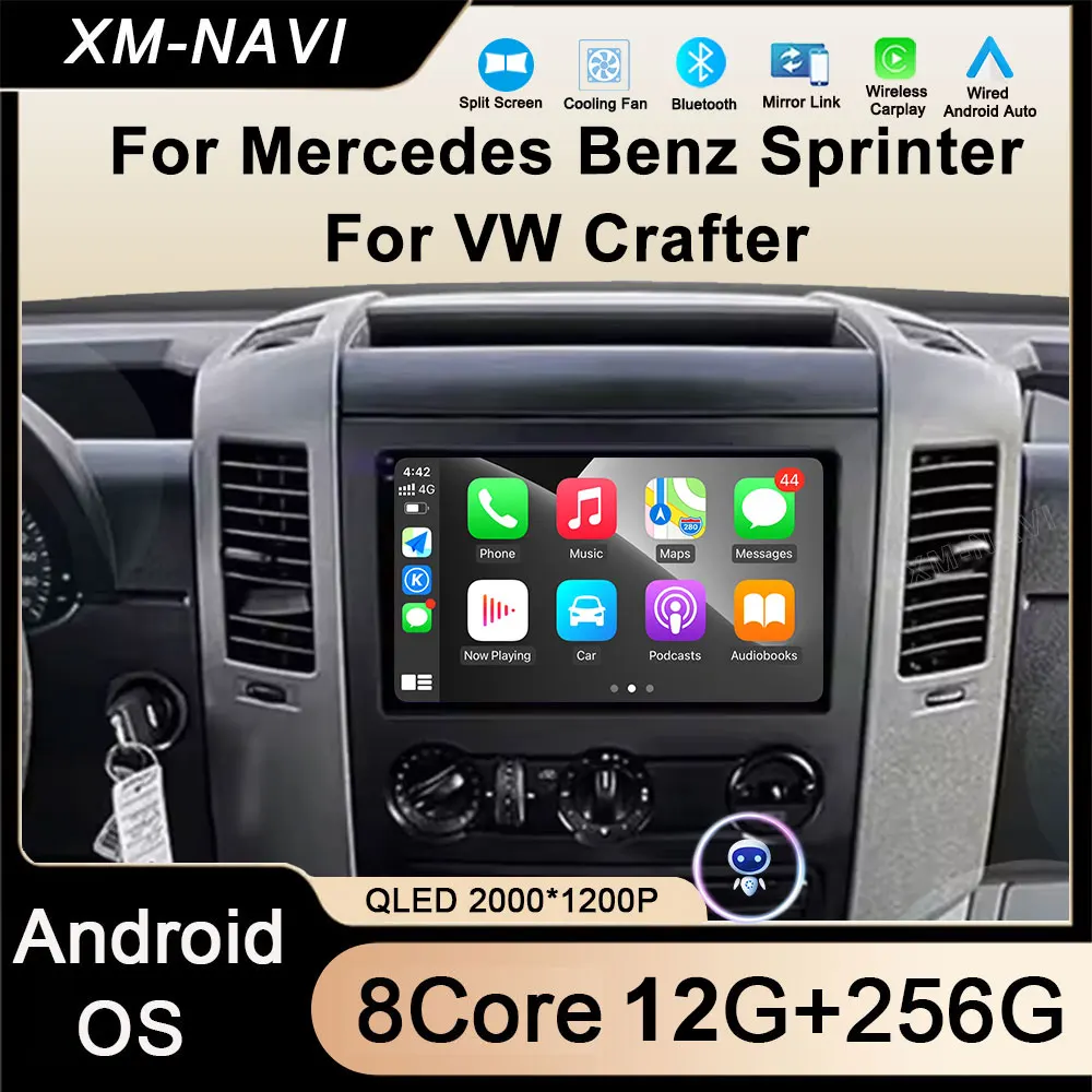 Android 16 for VW Crafter For Mercedes Benz Sprinter 4G GPS Car Radio Multimedia Video Player DSP stereo CarPlay Auto WIFI DSP
