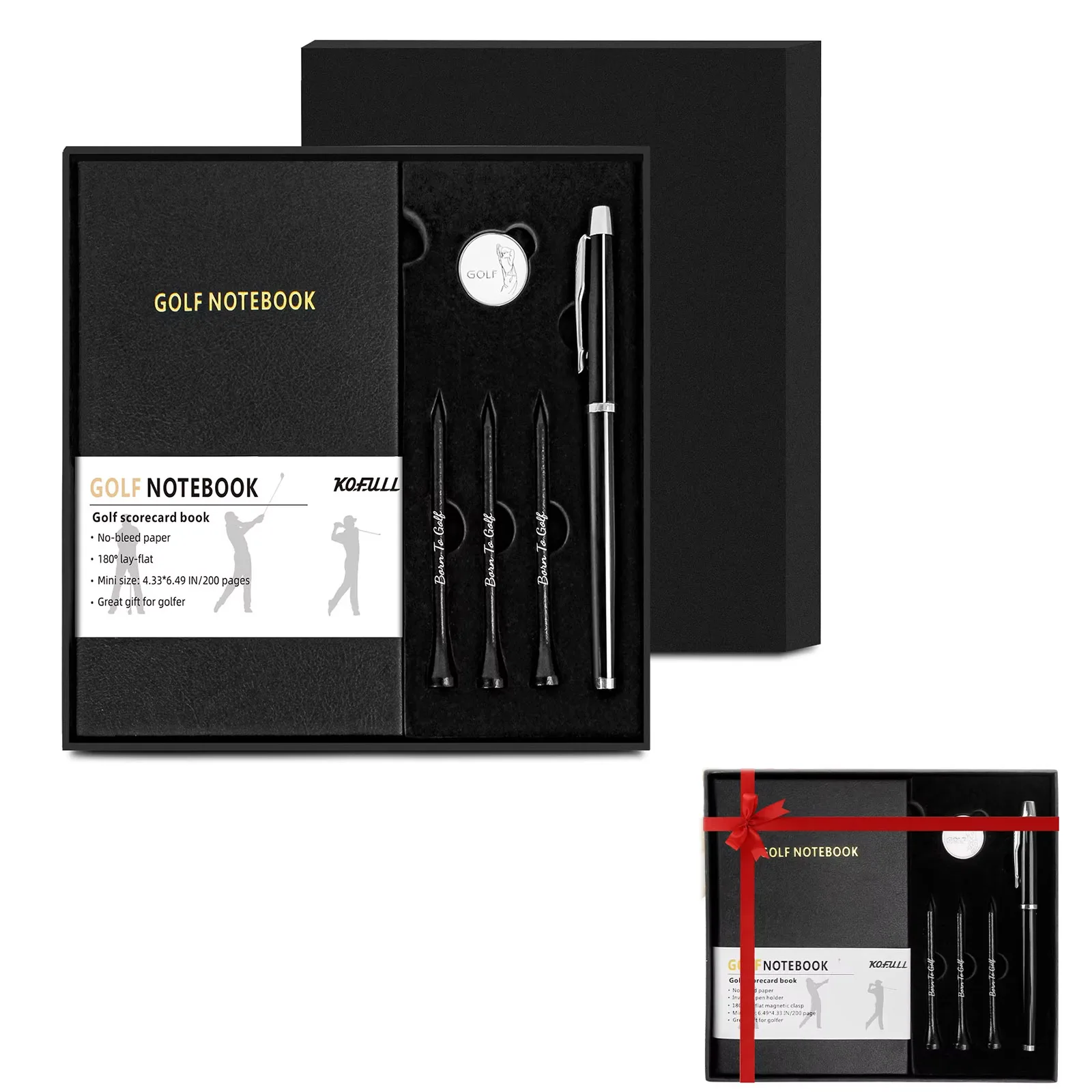 Golf Notebook Gifts for Men Golf Scorecard Book Gift Box Set Funny Boss Day Gifts for Golfers Accessories