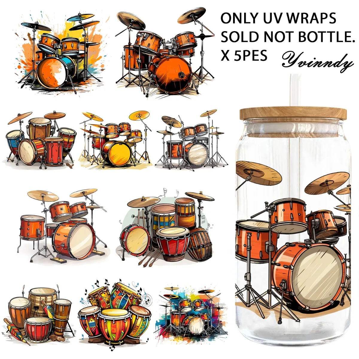 5Pcs/Set Of 16OZ Uv…