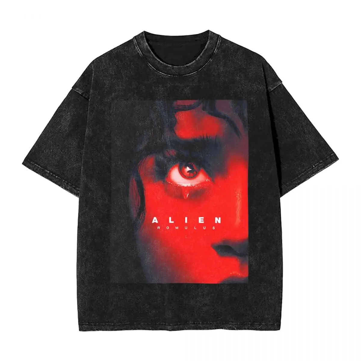 Alien Romulus Movie Horror Washed T Shirt Streetwear Hip Hop Retro T-Shirts Halloween Tees for Men Women Cotton Oversize Summer