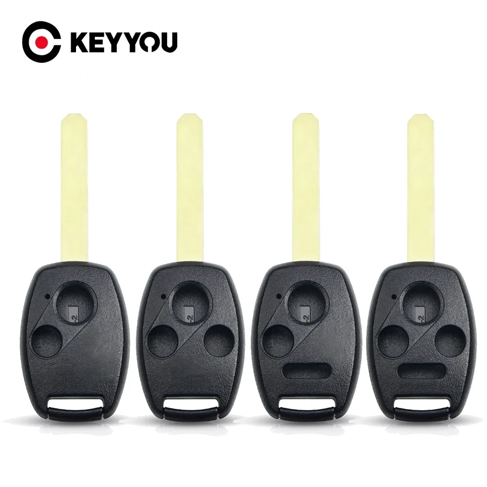 KEYYOU 2/3/3/4 Buttons Remote Car Key Shell For Honda Fit Accord Civic CRV Pilot Insight Jazz HRV