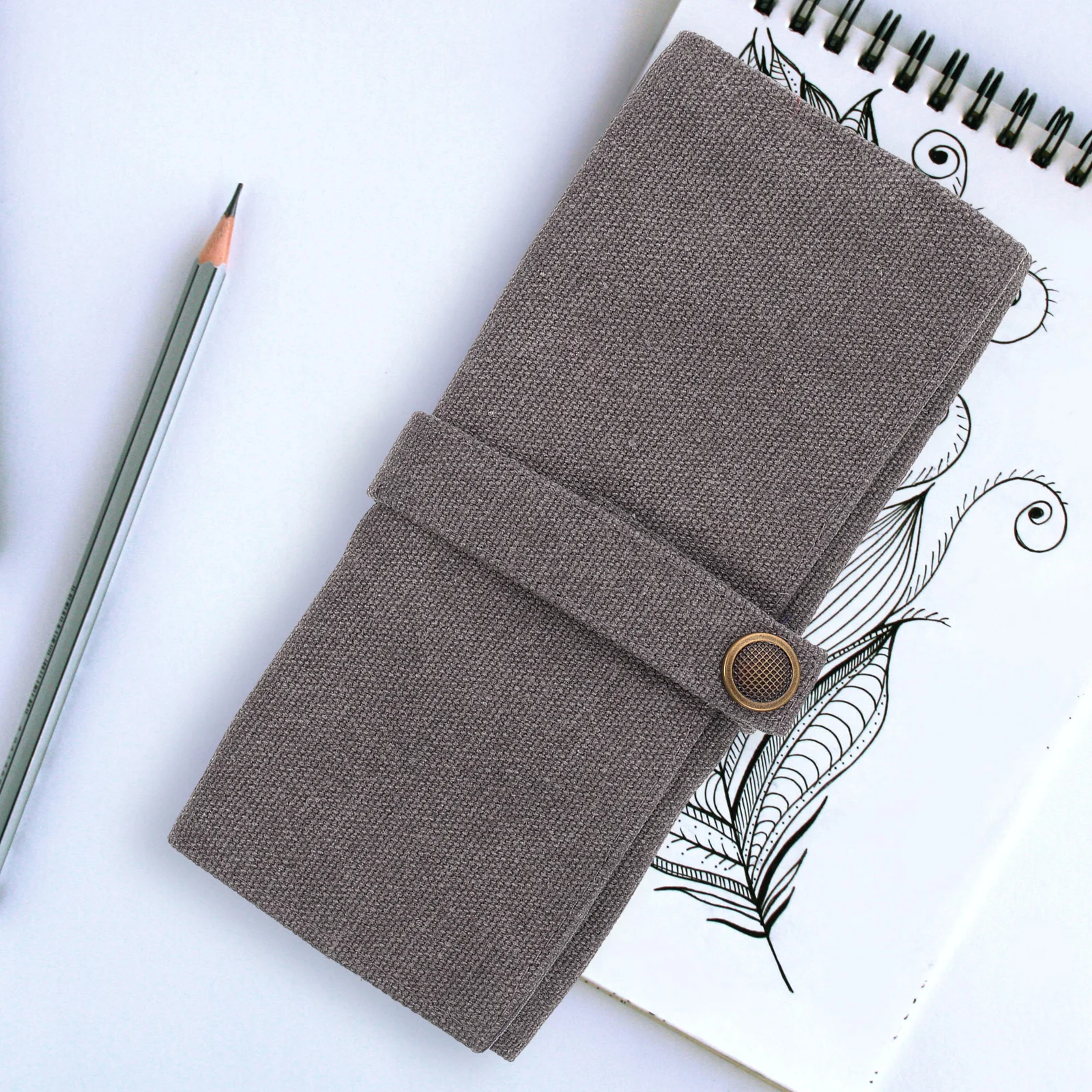 

Canvas Pencil Case Large Capacity Durable Roll Up Bag ganizer Pen Pouch Storage Colored Pencils Portable Design Writing Drawing