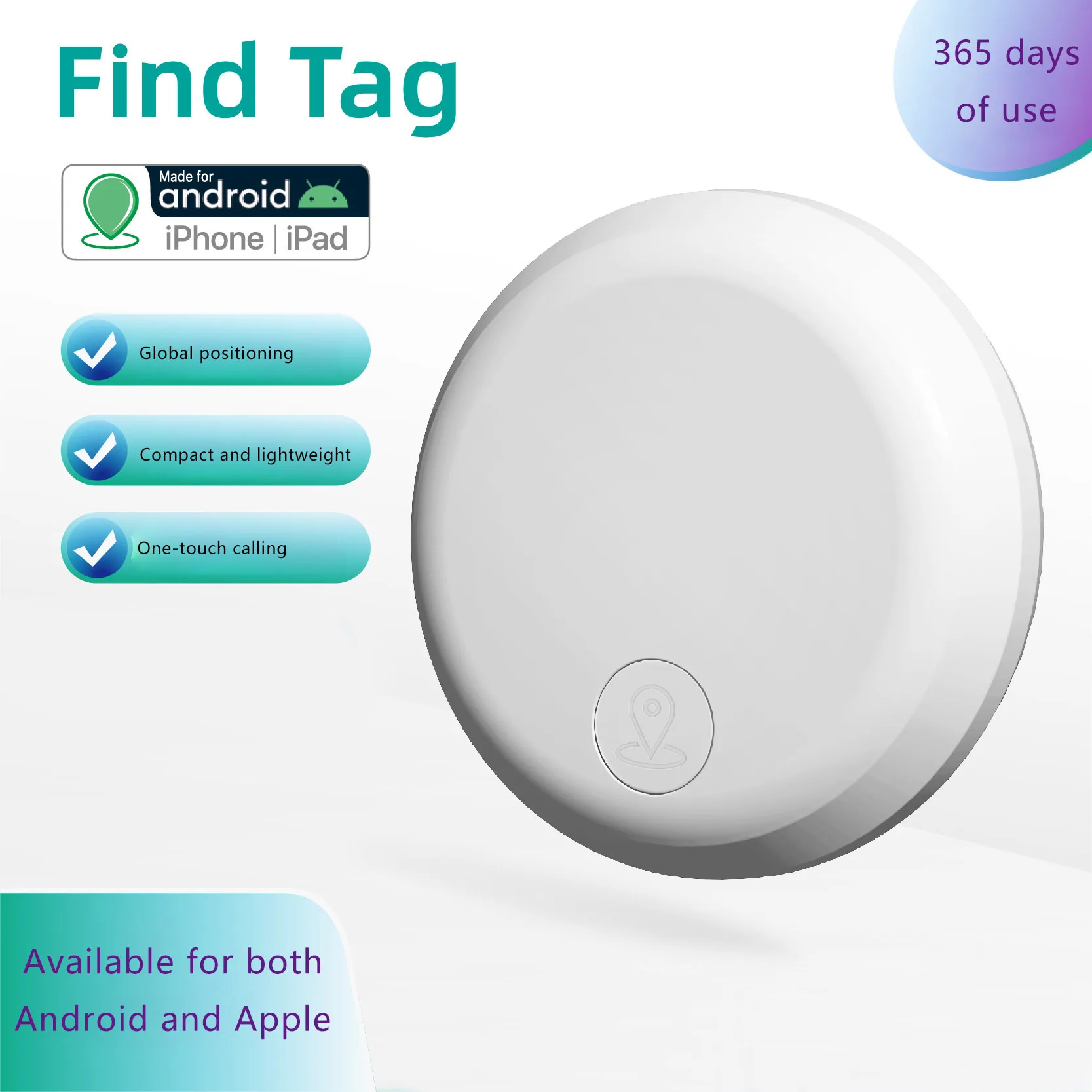 Smart Key Finder Locator GPS Tracking Device Bluetooth Anti Lost Tag Alarm Reminder Works with Apple and Android For Find Pets