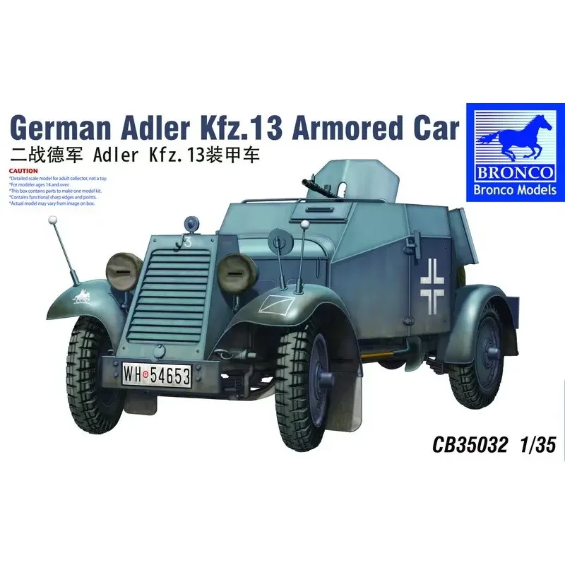 BRONCO CB35032 1/35 German Adler Kfz.13 Armoured Car - Scale Assemble Model Kit