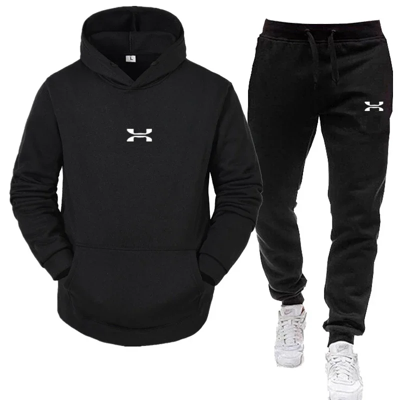 

Men's track and field wear autumn and winter outdoor fitness fashion jogging tracksuit hoodie + casual pants two-piece set