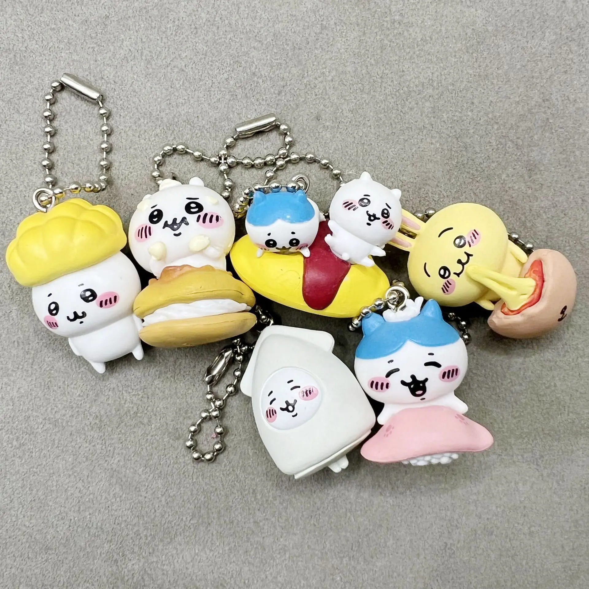 6pcs forchiikawa Mini Doll Figurine Keychain Pendant DIY Crafting Accessory Backpack Decoration view 3