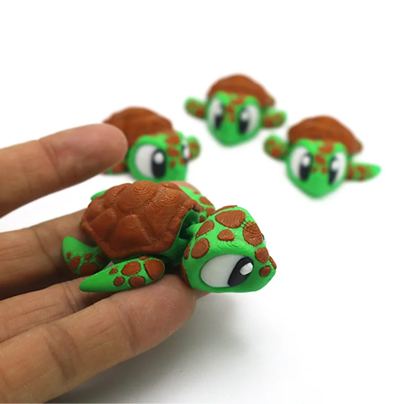 2025 Home Decor 3D Printed Cute Turtle Model Ornament Desktop Decoration Miniatures Kids Toys Gift Living Room Accessories