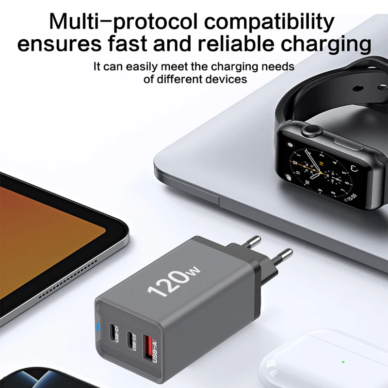 Lenovo 120W Ladegerät Dual-Port PD Adapter Schnellladestation für Smartphone Universal EU US UK Stecker Wandladegerät – Detail 8