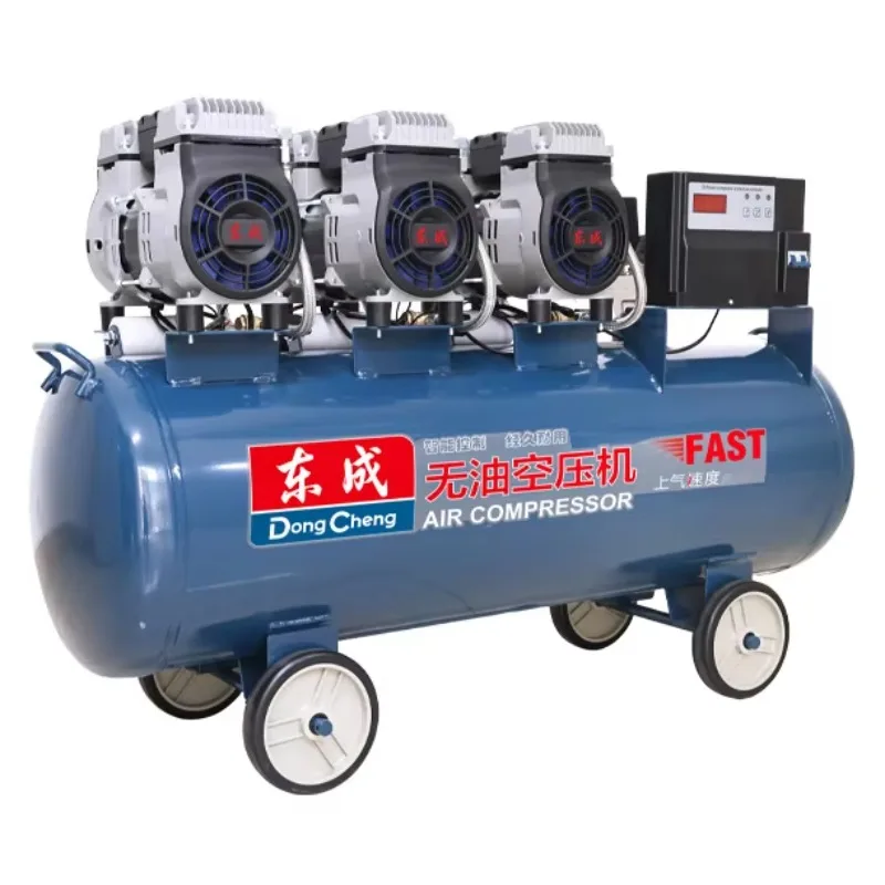 

Dongcheng 220V 1680Wx3 High-Quality Portable Piston Air Compressor 90L Oil-Free Air Pump for Woodwork Nailing Auto Repair