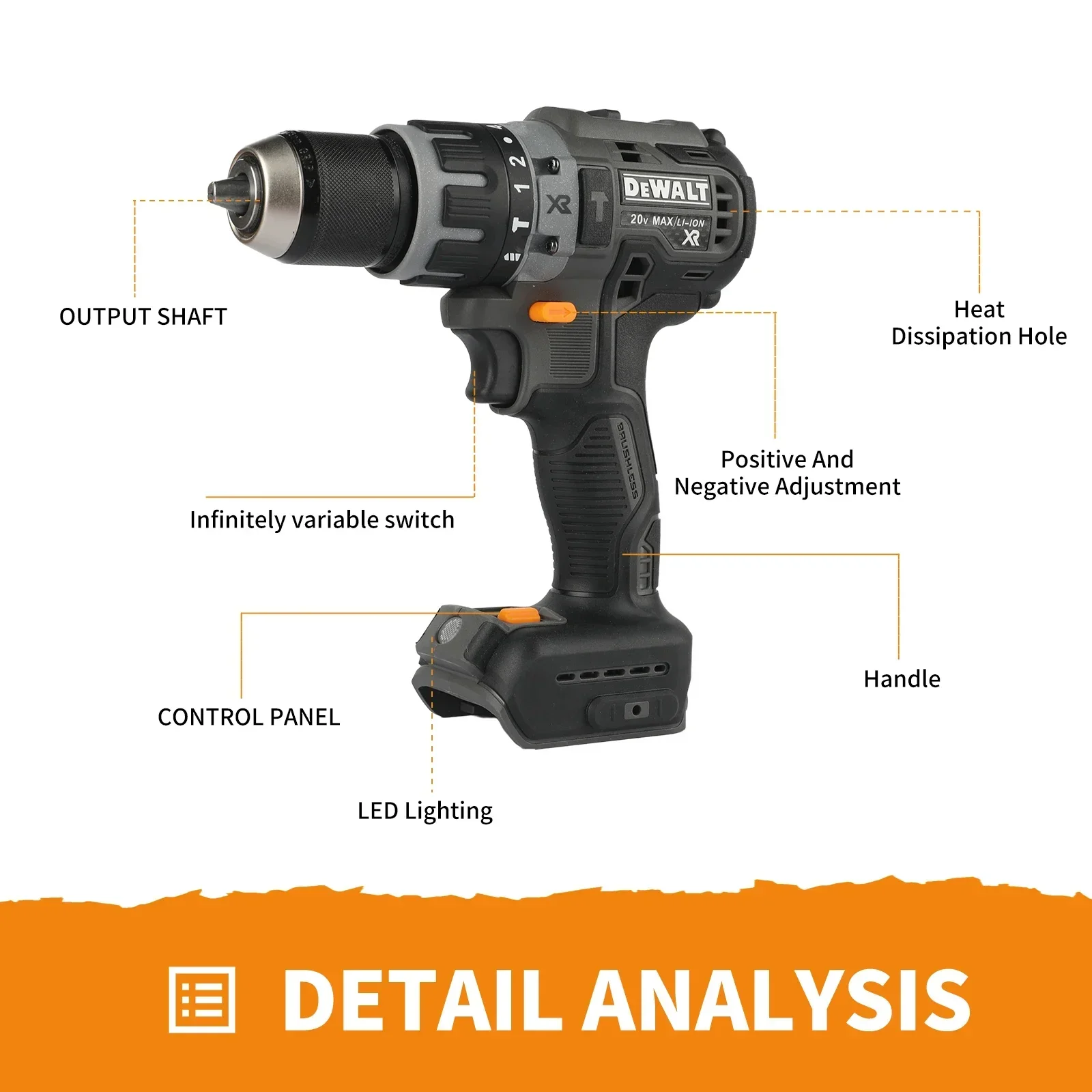 DEWALT DCF85M Team 18V XR Brushless Impact Driver 205Nm 3-Speed 101mm 3x LED Ring Bare Tool